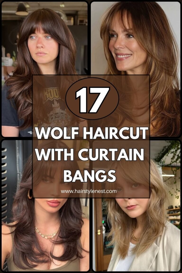 17 Wolf Cut With Curtain Bangs