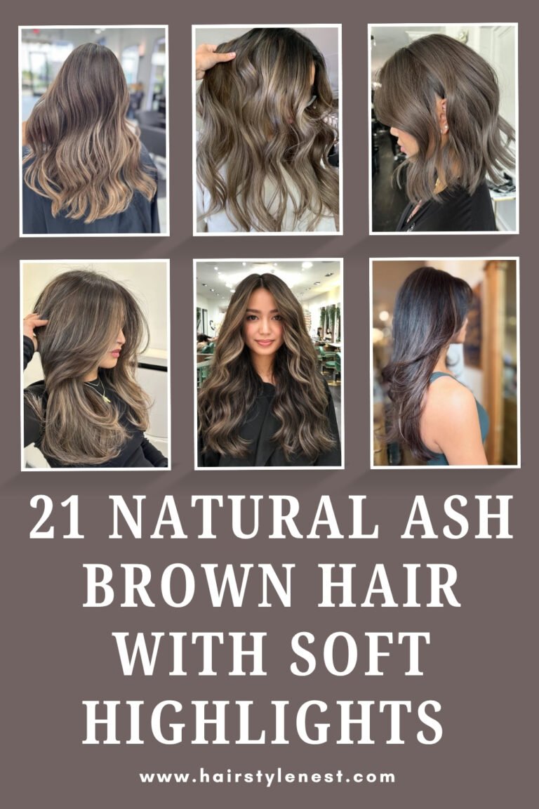 21 Natural Ash Brown Hair With Soft Highlights