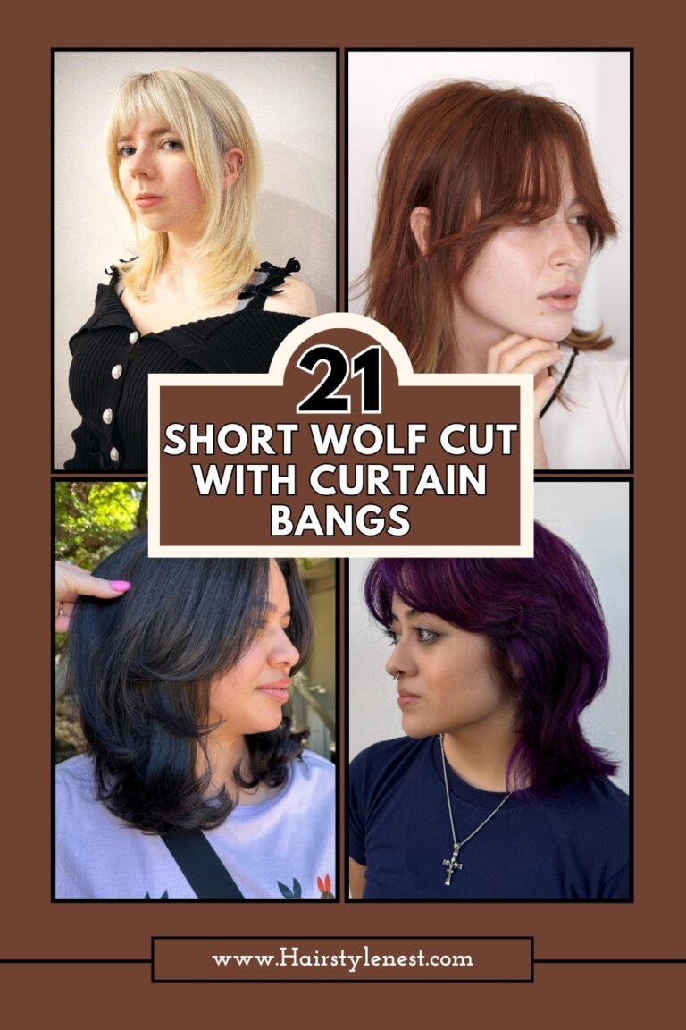 21 Short Wolf Cut With Curtain Bangs