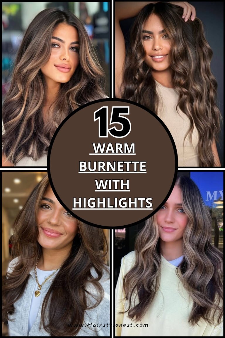 15 Warm Burnette With Highlights