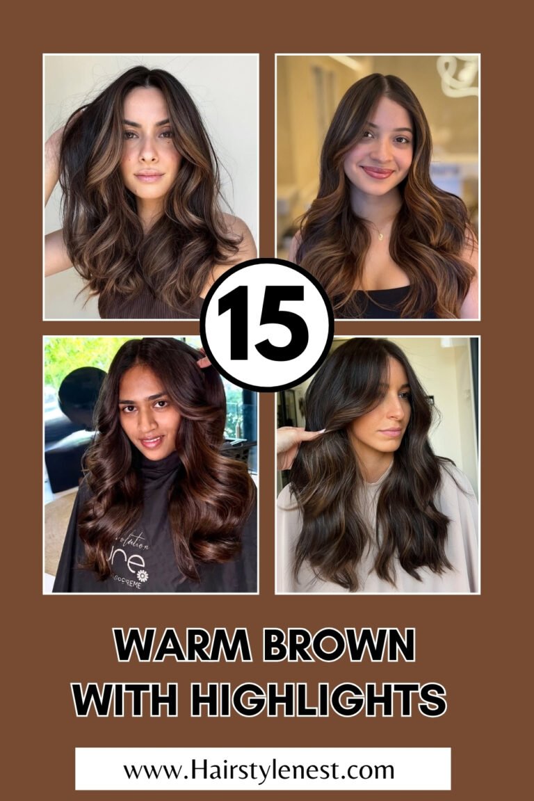 15 Warm Brown With Highlights
