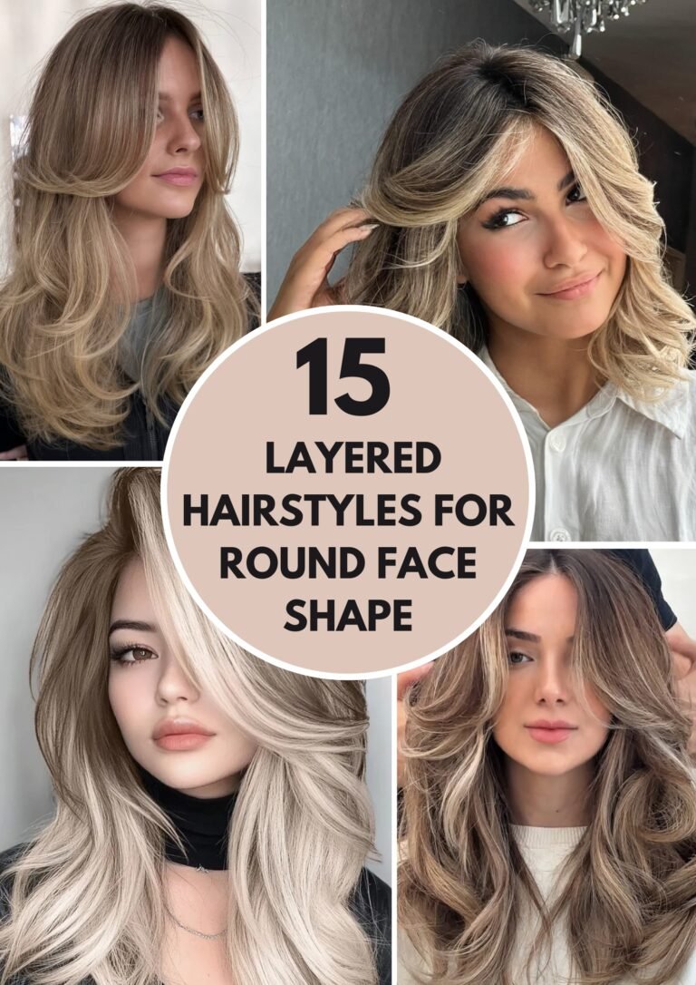 15 Layered Hairstyles For Round Face Shape