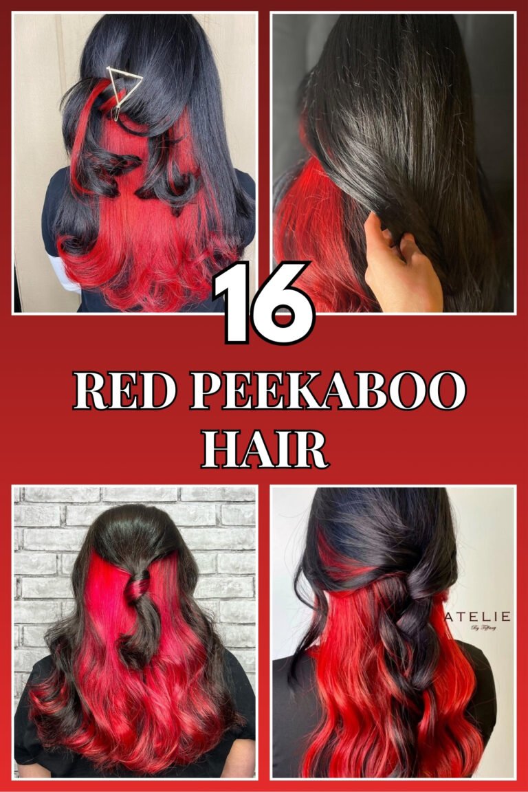16 Red Peekaboo Hair