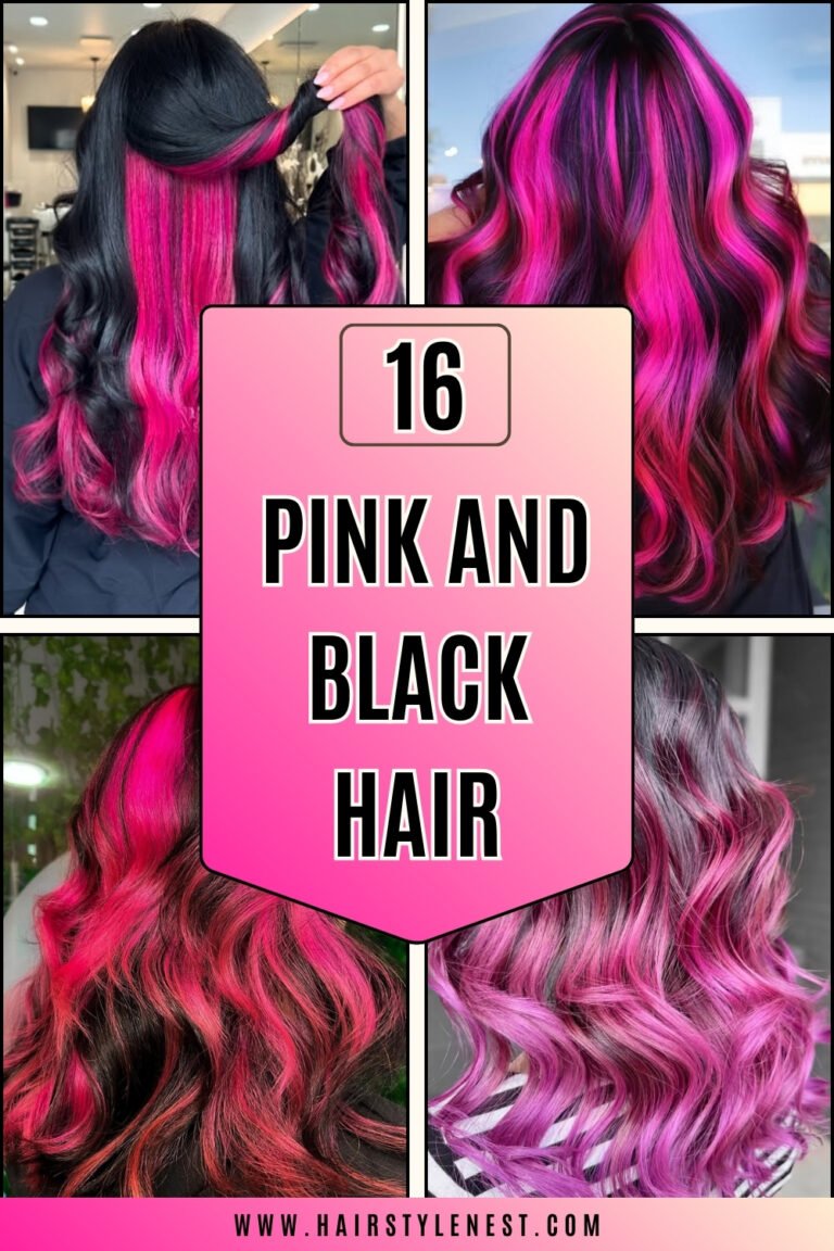 16 Pink And Black Hair